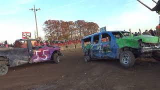 Stock Full Size trucks at Burford Demolition derby 2024 plus a carnage cam at the end [upl. by Llerrej747]