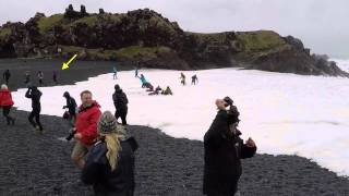 Big sneaker wave at Djúpalónssandur Iceland [upl. by Marchese110]