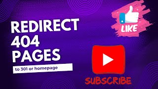 How To Redirect all 404 to 301 Page or Homepage in wordpress [upl. by Akayas655]