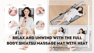 Full Body Shiatsu Massage Mat  Adjustable Heating Pad for Sitting Sleeping Lying [upl. by Reis741]