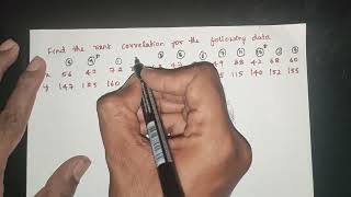 Rank Correlation Coefficient  Example Problem 7  Statistical Methods [upl. by Ahseinaj]