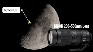 ZOOM TEST with Nikon AFS Nikkor 200500MM F56E ED VR Lens  MOON [upl. by Lubow323]