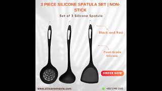 3Piece Silicone Spatula Set Non Stick [upl. by Aruasi]