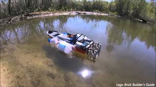 Lego Technic RC boat 1  with bottles [upl. by Mulloy338]