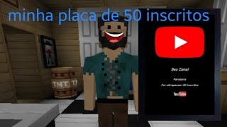 eu recebi uma encomenda do YouTube e recebi minha placa de 50 inscritos no Survivalcraft 2 [upl. by Nomled170]