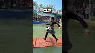 Moving Bridge requires you to use both your Balance and Coordination Skills Via liuxiaoqi101TT [upl. by Cutlerr]