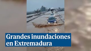 Grandes inundaciones en Extremadura por la borrasca Juan [upl. by Fita589]