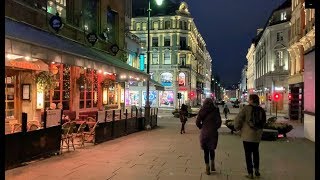 Norway Walks Oslo’s main avenue Karl Johans gate and more on a dark November morning [upl. by Adnek]