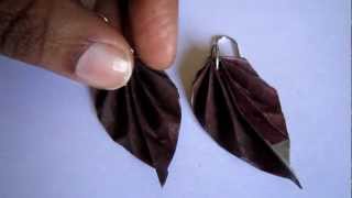 Handmade Jewelry  Origam Paper Leaf Earrings [upl. by Llain935]