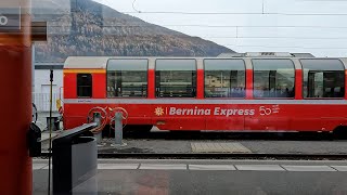 🚆 Bernina Express Train Travel  1st Class LeftSide Window View  December 2023  4K Ultra HD [upl. by Ettenuj221]