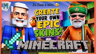 Create Epic Minecraft Skins in 2 Minutes with AI  Like Modi amp Virat Skins harj [upl. by Bardo]