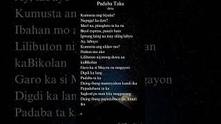 Padaba Taka Lyrics jarfyang jarrengarcia fyang [upl. by Yrtnahc]