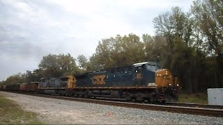 CSX Rock Train Passing By Four Different Locations [upl. by Heady654]