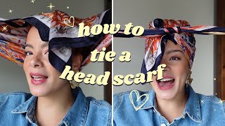 Easy Head Scarf Tutorial  How to Tie a Head Scarf [upl. by Akirdna]