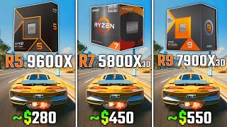 RYZEN 5 9600X vs RYZEN 7 5800X3D vs RYZEN 9 7900X3D  Test in 6 Games [upl. by Kellina]