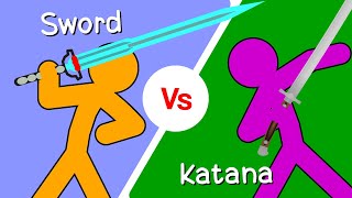 Sword vs Katana Supreme Duelist Stickman Animation  Sticknode Version [upl. by Telimay377]