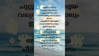 mone Jada 🔥song lyrics malayalam shortvideo song malluSons [upl. by Valentijn]