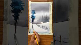 Winter painting themohiart art drawing painting shorts [upl. by Aicercul39]