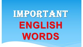 Daily Use English Words । Most Important English Words Meaning In Hindi । English Vocabulary [upl. by Loesceke36]