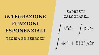 COME SI CALCOLANO GLI INTEGRALI DELLE FUNZIONI ESPONENZIALI  Teoria integrali [upl. by Vivica]