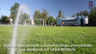 Zraszacze do nawadniania murawy na stadionie Unii Bieruń Stary [upl. by Jemina]