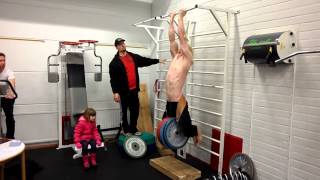 WEIGHTED CHIN UP 9365kg 93kg chin up contest Oct 26th 2013 [upl. by Samy]