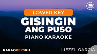 Gisingin Ang Puso  Liezel Garcia Lower Key  Piano Karaoke [upl. by Neelram182]