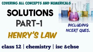 Solutions part1 Henry’s law  class 12  numericals  isc  cbse [upl. by Lunt505]