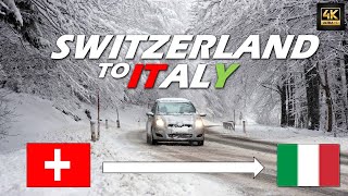 4K Driving the Maloja Pass  Switizerland to Italy  Incredible Alps Winter Landscapes [upl. by Hauhsoj521]