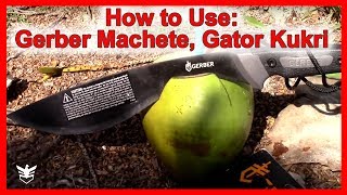 How to Use Gerber Machete Gator Kukri [upl. by Retnuh507]