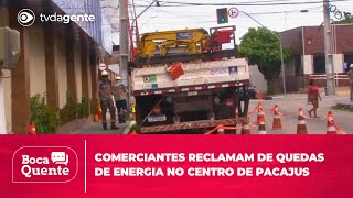 Comerciantes reclamam de quedas de energia em manutenção da ENEL no centro de Pacajus [upl. by Essirehs]