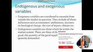 supply Elasticity of Supply Endogenous and Exogenous variables [upl. by Tandy]