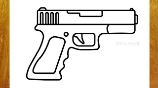 HOW TO DRAW A GUN 99 BULLET PISTOL [upl. by Chaunce]