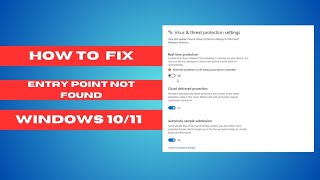 How To Fix Entry Point Not Found Error Windows 1011 [upl. by Abramson]