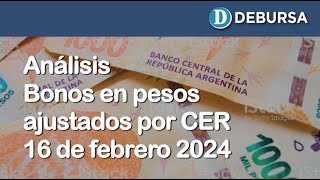 Bonos argentinos en pesos ajustados por CER al 16 de febrero 2024 [upl. by Oirobil592]