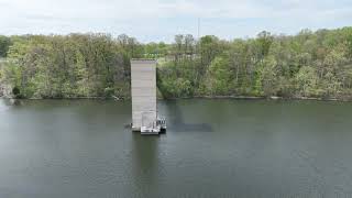 Caesar Creek Dam and Fishing Pier in Waynesville Ohio  Scouted by Drone [upl. by Annahsed]