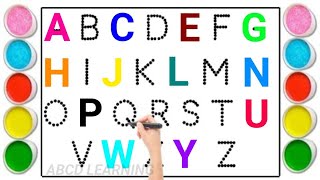 Alphabet ABC song ABCD A to Z kids rhymes collection for writing along dotted line for toddler [upl. by Laehcim739]