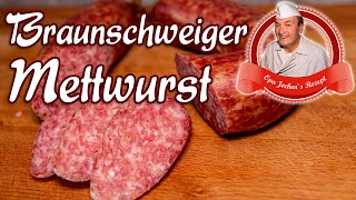 Braunschweiger Mettwurst selber machen  Wurst selber machen  Opa Jochens Rezept [upl. by Chon]