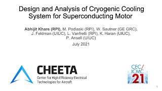 Design and Analysis of Cryogenic Cooling System for Superconducting Motor  ICMC [upl. by Esyla]