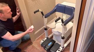 How to use the JT 2020 Commode Lift and shower chair for easy toileting [upl. by Anyl]