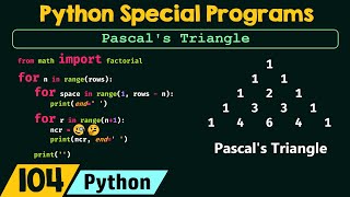 Python Special Programs  Pascals Triangle [upl. by Fitalludba]