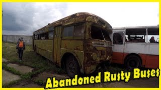 Old Abandoned Rusty Buses Exploring 2018 Creepy Forgotten Soviet Buses Lost Vehicles [upl. by Brew]