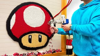 ASMR Rug Tufting  Mario Mushroom Rug Start To Finish [upl. by Lemhaj]