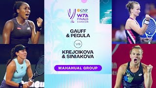 GauffPegula vs KrejcikovaSiniakova  2023 WTA Finals Group Stage  WTA Match Highlights [upl. by Adle85]