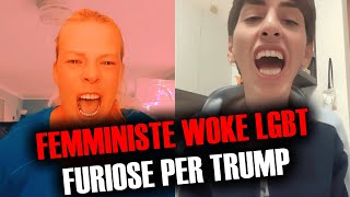 FEMMINISTE WOKE FURIOSE CONTRO DONALD TRUMP femminismo cringe memes [upl. by Nilrak408]