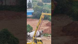 Concrete filling machine Cement filling  Bulldozer [upl. by Hairahcez716]