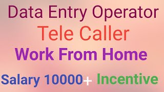 Data Entry Operator  Semma Jobs  Telecaller  Salary 10000  Incentive  Work from Home  wfh [upl. by Ramsdell689]