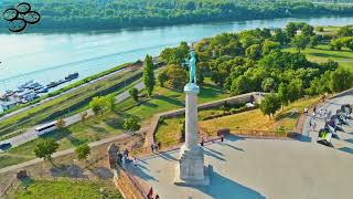 Kalemegdan Pobednik Beograd iz vazduha Kalemegdan park amp The Victor Belgrade aerial video 4K [upl. by Ronym]