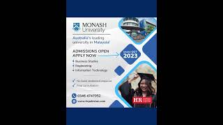 Study in Malaysia  Monash University  HR Consultants [upl. by Xirtaeb88]