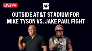 Mike Tyson vs Jake Paul fight LIVE outside ATampT Stadium in Texas [upl. by Imoian]